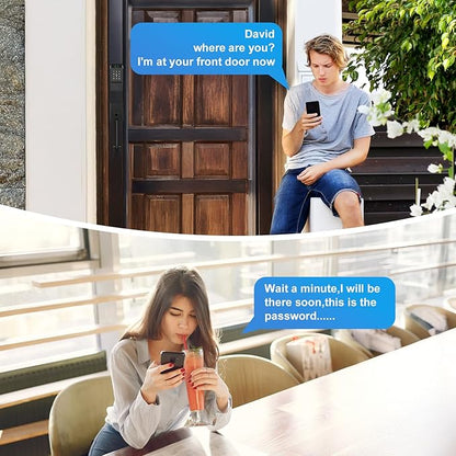 Smart Door Lock Keyless Entry with Handles TTLock APP Fingerprint Touchscreen Keypad IC Card Key Type-C Charging Unlocking 6 in 1 Electric Biometric Digital Deadbolt for Front Doors Apartment