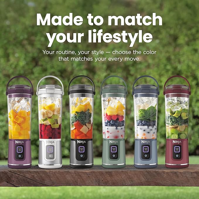 Ninja BC151NV Blast Portable Blender, Cordless, 18oz. Vessel, Personal Blender-for Shakes & Smoothies, BPA Free, Leakproof-Lid & Sip Spout, USB-C Rechargeable, Dishwasher Safe Parts, Denim Blue