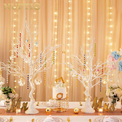 NUPTIO Artificial Christmas Tree Branch: 3.44 feet Tall White Manzanita Tree Halloween Centerpiece Wedding Centerpieces for Tables - Decorative Ornament Display Tree Branches for Weddings (1 Pc)