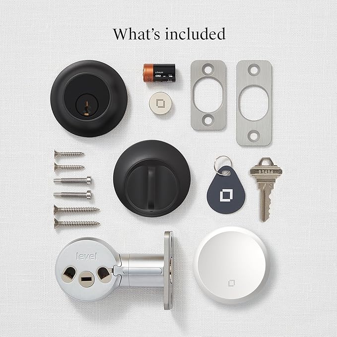 Level Lock+ WiFi Deadbolt Smart Lock - World's Smallest Smart Lock Plus Apple Home Key - Lock/Unlock Anywhere - Level App for iOS & Android - Works with Apple, Alexa, Google (Matte Black)