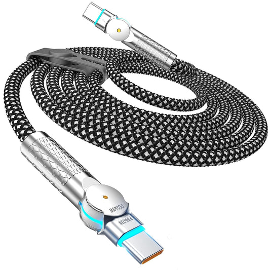 USB C to USB C Cable 10FT 240W, 180°Rotating USB C Cable Braided Type C Charger Cable Fast Charge for iPhone 16/16Pro/16Plus/16ProMax,MacBook Air,iPad Pro,Pixel,Samsung Galaxy S23/S24 Ultra-Black