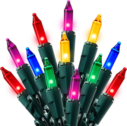 Joiedomi Multicolor Christmas String Lights,100 Count 21.4FT Christmas Fairy Tree Lights Plug in for Indoor Outdoor Xmas Decorations Patio Holiday Theme Party Yard House,Green Wire