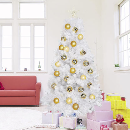 Lulu Home Christmas Ball Ornaments, 20 Ct 3.15" Pre-Strung Hanging Ornament Decorations, Xmas Shatterproof Plastic Balls for Holiday Party Wreath Garlands Trees, Golden