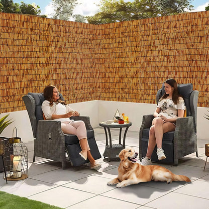 Natural Reed Fencing,Decorative Bamboo Fence Rolls Handwoven Friendly Sun Shade for Garden,Patio,Balcony Windows 3x10FT