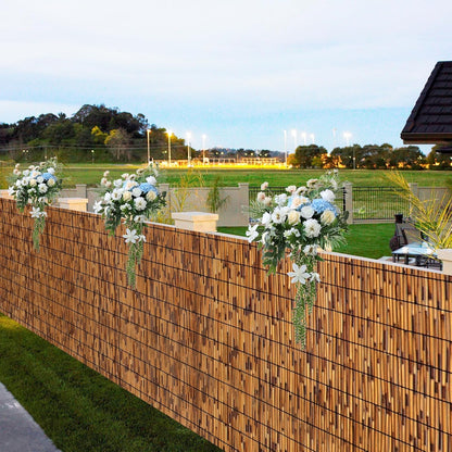 2 Pack Natural Reed Fence,4FT X 16.4FT Bamboo Fencing Privacy Reed Screening for Outdoor, Gallery, Restaurant, Hotel, Patio (Brown)