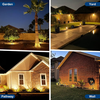 Solar Spot Lights Outdoor, 10 Pack Outdoor Solar Lights for Yard Waterproof, 4 Lighting Modes Solar Landscape Spotlights, Auto On/Off Solar Powered Flood Lights Garden Pathway(Warm White)