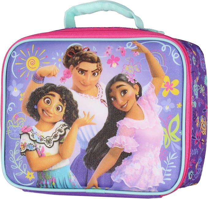 Disney Encanto Lunch Box Mirabel Isabela Luisa Diamond Dust Sparkly Insulated Lunch Bag 10"