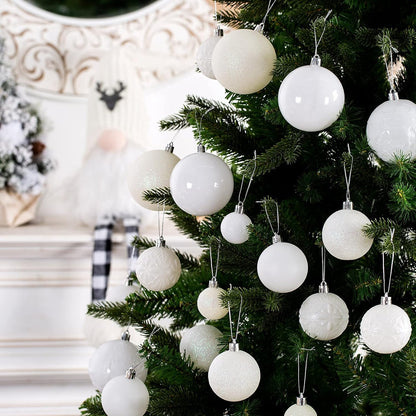 Christmas Ornaments for Xmas Trees,White Shatterproof Christmas Ball Ornaments