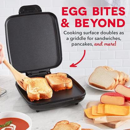 Dash Family Size Egg Bite Maker - Electric Egg Bite Maker with Non-Stick Silicone Cups - Space-Saving Design & Quick Cleanup - Make Sandwiches, Healthy Snacks & Desserts - 9 Servings, Black
