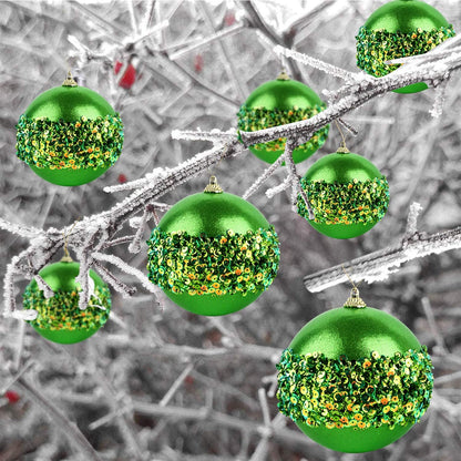 4" Christmas Ball Ornaments, 4pc Set Green Shatterproof Christmas Decorations Tree Balls for Xmas Trees Wedding Party Holiday Decorations