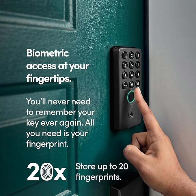 igloohome (New!) Deadbolt Go Smart Lock w/Fingerprint, Digital Keys, Remote PIN Codes, WiFi Bridge (Sold Separately) - Tested to ANSI Standards, Easy to Install (Matte Black)