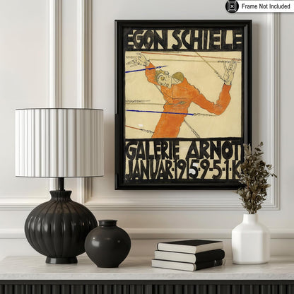Poster Master Vintage Painting Poster - Retro Expressionism Print - Self Portrait as the Martyred St Sebastian - Gift for Artist, Friend - Wall Decor for Home, Office, 24x32 Unframed Wall Art