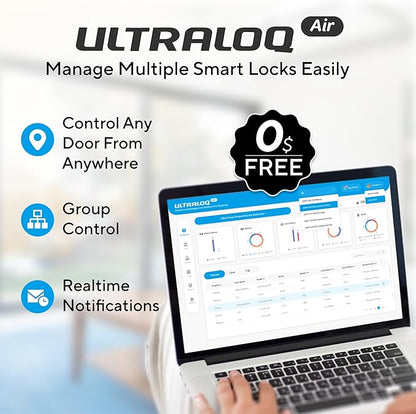 ULTRALOQ Latch 5 World's First Built-in WiFi Smart Lock with NFC, 5-in-1 Keyless Entry with App Control, Smart Door Handle Lock with Touch Digital Keypad, Satin Nickel