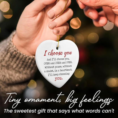 TEEZWONDER Couples Gifts for Him and Her - Ceramic Christmas Ornaments 2025 for Tree Decorations - Christmas Anniversary Wedding Engagement Gifts for Couples, Couple Gift for Girlfriend Boyfriend