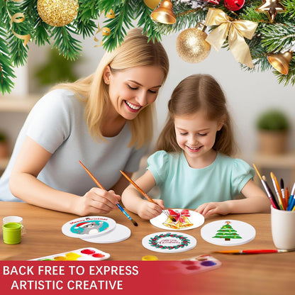 10 PCS Ceramic Sublimation Ornament Blanks Bulk 3 Inch White Round Crafts DIY Personalized Printed Christmas Home Porcelain Paintable Decorate