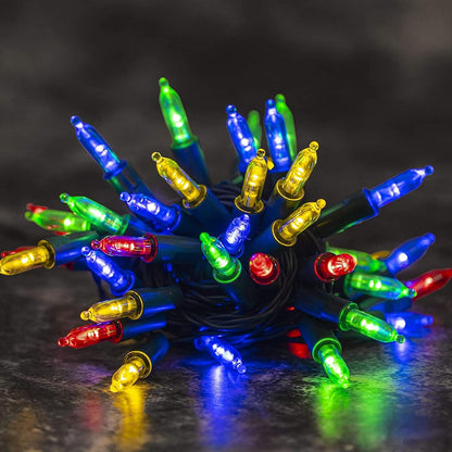 Dazzle Bright 50 LED Batter Operated Christmas Lights, 16 FT Waterproof Mini String Lights with 8 Modes for Xmas Indoor Outdoor Yard Garden Holiday Wedding Decorations (Multi Colored)