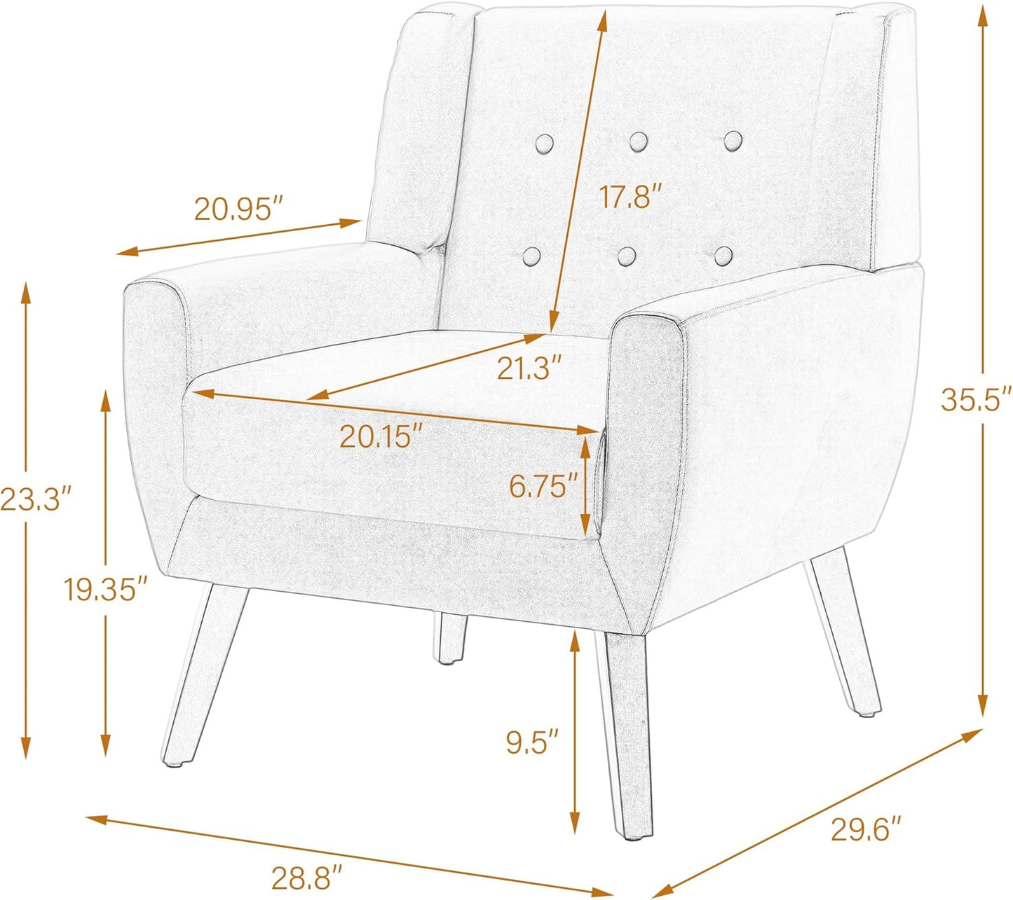 UIXE Faux Leather Accent Chair, Modern Arm Club Chair Upholstered Armchair for Living Room, Comfy Single Sofa Seats Button Tufted Reading Seating, Green