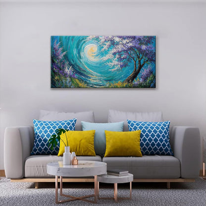 Suconvng Abstract Tree Wall Art Print Painting Canvas Art Wall Decor 20 X 40 Inch Decorations Purple Tree Abstract Art Picture For Bedroom Kitchen Office Home Wall Decor