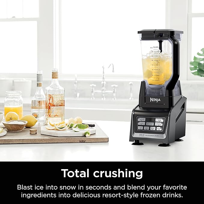 Ninja BL642 Nutri Ninja Personal & Countertop Blender with 1200W Auto-iQ Base, 72 oz. Pitcher, and 18, 24, & 32 oz. To-Go Cups with Spout Lids, For Smoothies, Shakes & More, Dishwasher Safe, Black