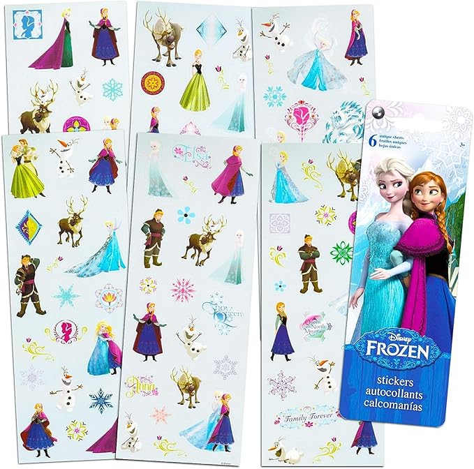 Disney Frozen Lunch Bag Set - Bundle of 4 Pc Elsa and Anna Lunch Box, Water Bottle, Frozen Stickers, and More | Disney School Supplies for Kids