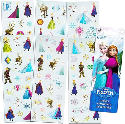 Disney Frozen Lunch Bag Set - Bundle of 4 Pc Elsa and Anna Lunch Box, Water Bottle, Frozen Stickers, and More | Disney School Supplies for Kids