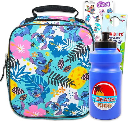 Disney Lilo and Stitch Lunch Bag Set for Toddlers, Kids - Bundle with Stitch Insulated Lunch Box, Stitch Stickers, More | Lilo and Stitch School Supplies