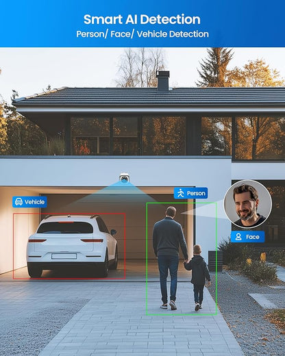 ZOSI 16CH 4K PoE Security Camera System, 8pcs 8MP Outdoors Cameras with Audio, People Counting, Person/Vehicle Detection, Night Vision, 16 Port 32CH NVR with 4TB HDD for Home Business 24/7 Recording