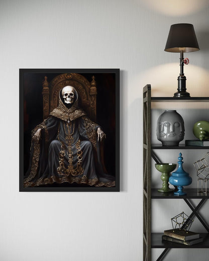 Skull King Poster Art Print, Halloween Scary Vintage Wall Art Academia Spooky Painting Decoration for Horror Prints, Gothic Posters Bedroom Decor 89 (Skull King 1, 16 x 20 inches, Unframed)
