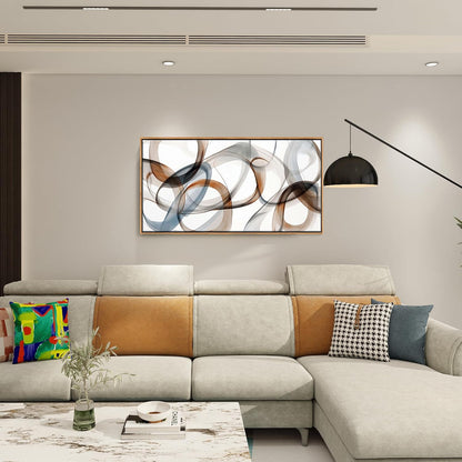 Abstract Wall Art - Framed Canvas Wall Art for Living Room, Bedroom, and Office - Minimalist Wood Wall Decor, Large Brown Art Prints, Kitchen bedroom wall art decor above bed