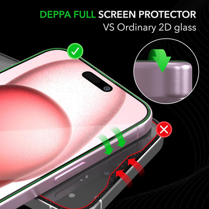 Deppa |2 Pack| Anti-Blue Light Screen Protector for iPhone 12 Pro Max (6.7')| Scratch Resistant Tempered Glass | 3D Edge to Edge Coverage | Easy Installation Kit | Eye Safeguard TÜV Certified
