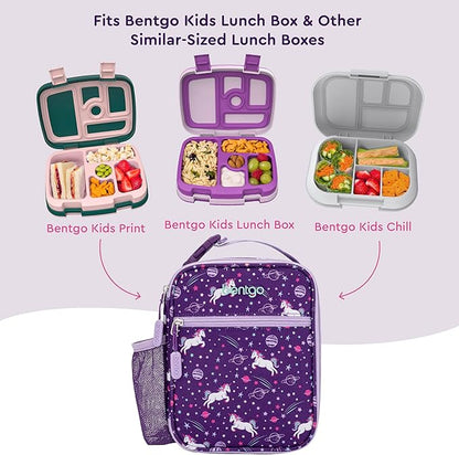 Bentgo Kids Insulated Lunch Tote - Water-Resistant, Reusable, Lightweight & Durable Lunch Bag with Water Bottle Holder & Mesh Pocket, Fits Lunch Box & Water Bottle - Ideal for Ages 3+ (Unicorn)