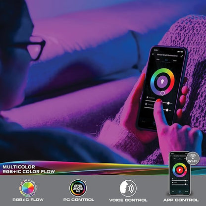 Monster Smart 25 Foot RGB+IC LED Strip Lights, Sound Reactive Strip Lights for Bedroom, App & Voice Control, RGB Light Strip for Room, Alexa Google Home, Razer Chroma Sync, 225 RGB+IC LED Lights