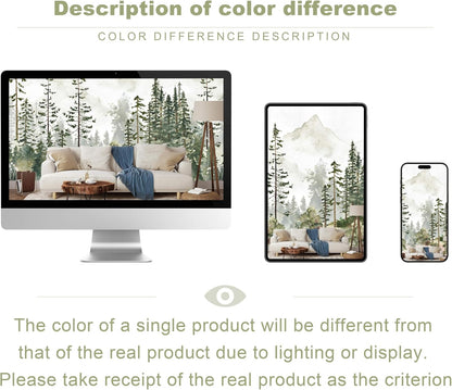 Kids Nursery Wallpaper Green Pine Forest Woodland Wall Mural for Boys Girls Bedroom Living Room(Not Peel and Stick)