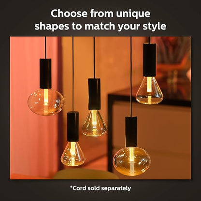 Philips Hue Lightguide Ellipse Smart LED Bulb – Handblown Glass - Color Changing Light - Compatible with Amazon Alexa, Apple HomeKit and Google Assistant - Bluetooth and Hue Bridge Compatible