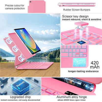 for iPad 9th Generation Case with Keyboard,Magic Style Keyboard Case for iPad 9th/8th/7th Gen 10.2 inch - Floating Cantilever Magnetic Stand Multi-Touch Trackpad (Pink)