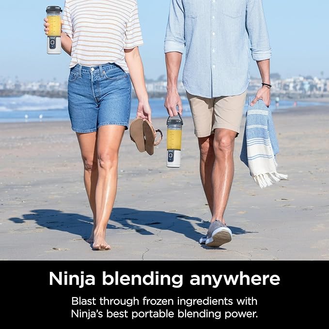 Ninja Blast 16 oz. Personal Portable Blender with Leak Proof Lid and Easy Sip Spout, Perfect for Smoothies, Cordless, USB-C Rechargeable, Dishwasher Safe Parts (Renewed) (White)