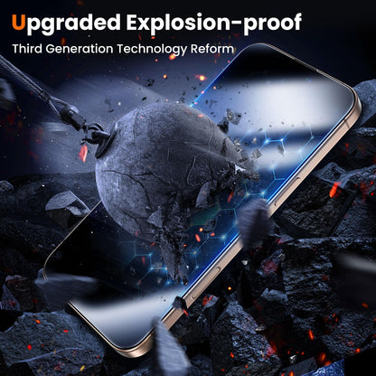 UniqueMe for iPhone 16 Pro Screen Protector - [Military Grade Shatterproof & 9H+ Hardness] Screen Protector 16 Pro Tempered Glass Full Coverage Protection, Easy Installation, 2 Packs