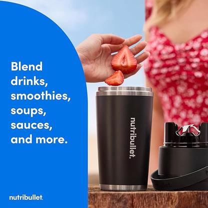 nutribullet Flip Portable Blender with Insulated Cup, White, NBPB50350AW