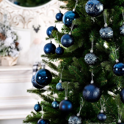 Senjie Night Blue Shatterproof Christmas Ornaments, 32pcs Set, Traditional Style, Plastic Material, Christmas & Wedding Occasion