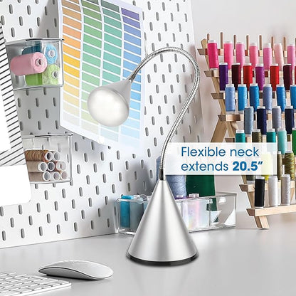 OttLite LED Cone Desk Lamp, Silver