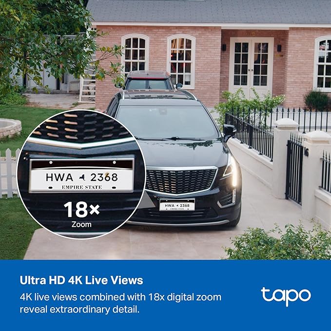 Tapo MagCam 4K Outdoor Wireless Security Camera - Battery with Integrated Solar, Magnetic Mount, Person/Vehicle Detection, 24/7 Capture, Subscription-Free Local Storage or Optional Cloud, C465