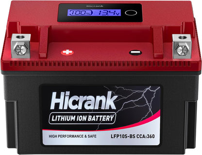 YTZ10S Lithium 12V 6Ah 360CCA LiFePO4 Motorcycle Battery, Powersports Battery for Honda KTM Yamaha Harely, Fit ATV, UTV, Scooter, Motocross, Lawn Mower, Jet Ski, Motorboat