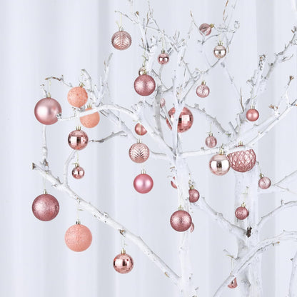LANGXUN 36pcs Rose Gold Christmas Tree Decorations Balls, Bolas De Navidad, 2025 Christmas Decor, Indoor Outdoor Shatterproof Christmas Ornaments, Xmars Party Wedding Suppiles