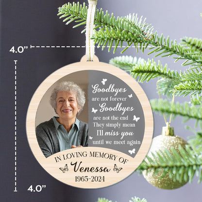 2025 Personalized Memorial Acrylic Ornament - Christmas, Birthday, for Loss of Loved One - Custom Photo, Name, Year in Loving Memory Keepsake Decoration