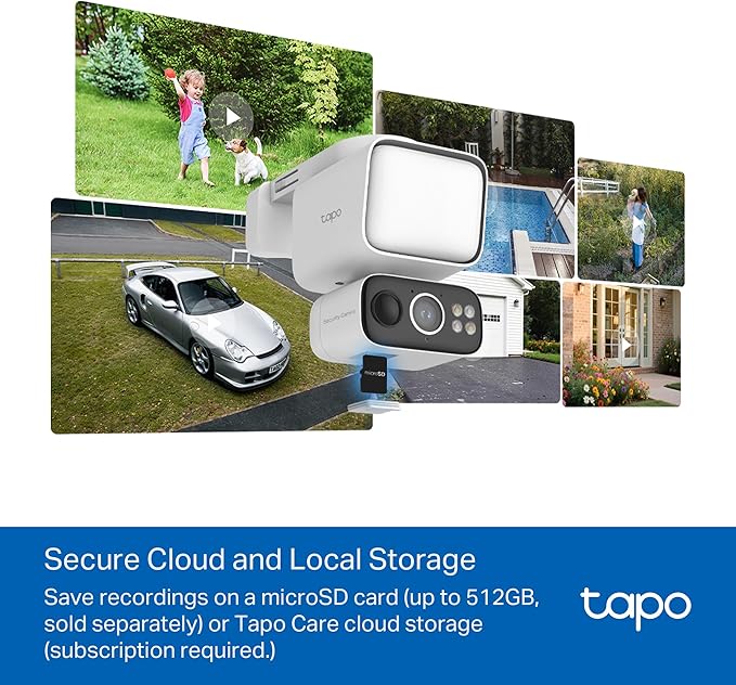 Tapo 2K Outdoor Pan/Tilt Wireless Floodlight Security Camera - Battery Power with Solar, 360º AI Motion Tracking, Person/Vehicle Detection, Subscription-Free Local Storage or Optional Cloud, C615F KIT