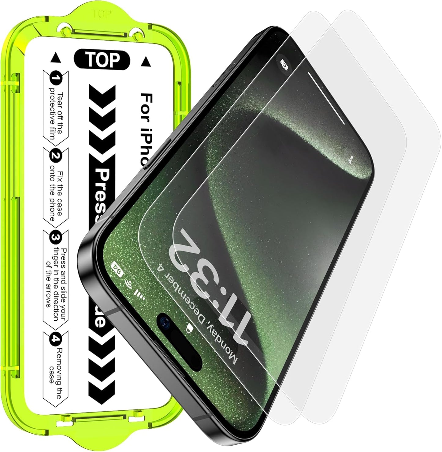 Esanik for iPhone 15 Pro Max Matte Glass Screen Protector [Auto-alignment] Anti-Glare & Anti-Fingerprint,Anti-Reflection,Bubble Free, Smooth as Silk, 2 Pack 9H Glass Screen Cover