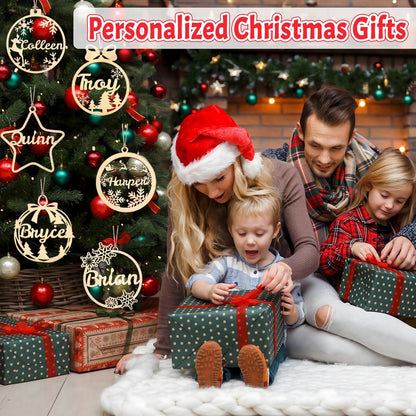 Personalized Christmas Ornaments 2025 with Names Custom Christmas Wooden Ornaments Personalized Paw Ornament Gifts