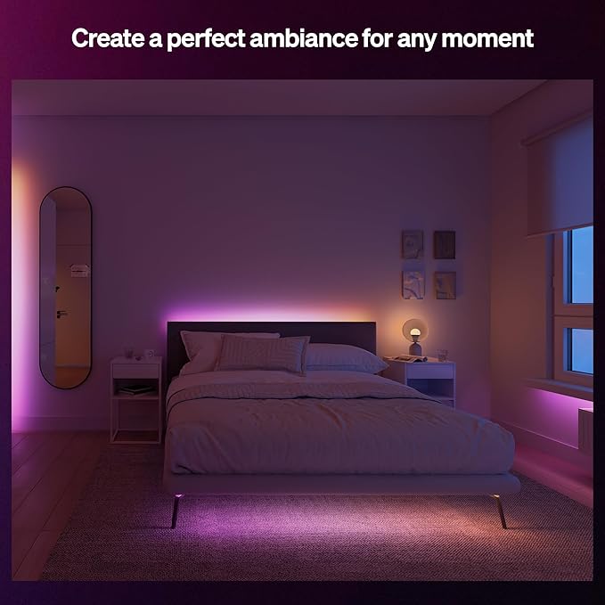 Hue Essential 5-Meter LED Strip Light, RGBIC, Vibrant Color and Ambiance, Flexible Indoor Lighting, Easy Installation, App and Voice Control, Compatible with Alexa, Google Assistant, and Apple Home