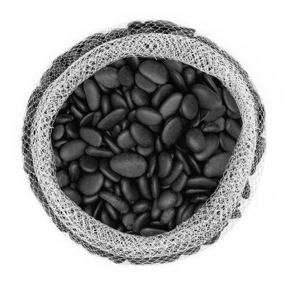 Royal Imports 5LBS River Rocks Decorative Ornamental Pebbles, Garden Landscaping Stones, Natural Gravel Filler for Plants, Vases, Succulents, Home Decor, Arts, Crafting, Animal Habitat - Medium Black