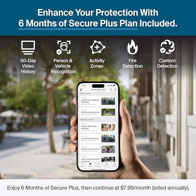 Arlo Pro Security Camera 2K HDR (6th Gen, 2025 Release) Wireless Outdoor Camera, 3 Cam with 6-Month Secure Plus Subscription